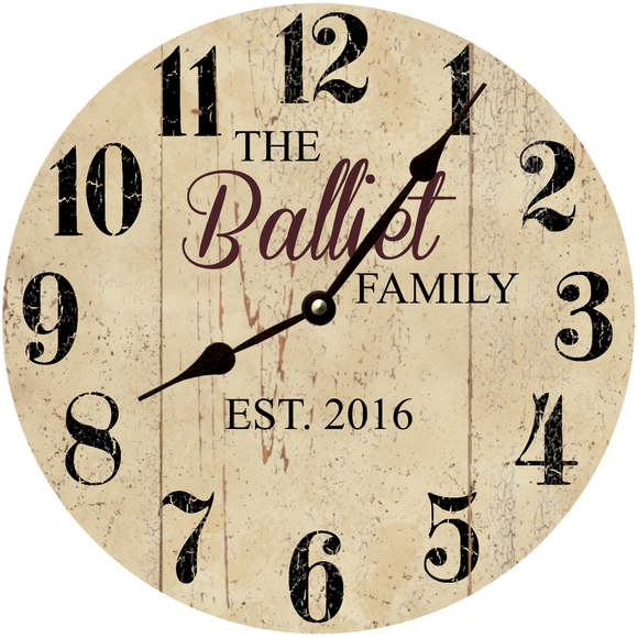 Personalized Family Name Wall Clock 1