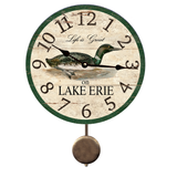 Personalized Lake Clock with Loon Design - Pendulum