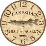 Pike Fishing Clock - Gold Hands