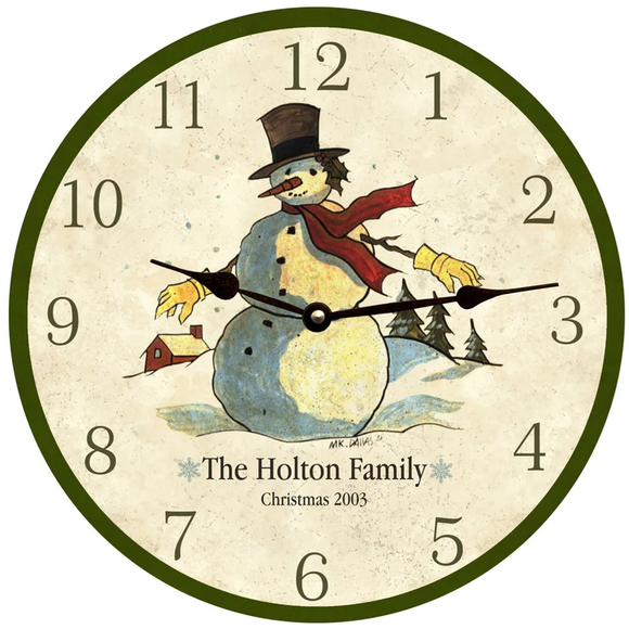 Personalized Snowman Clock