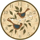 Folk Birds Clock - white hands