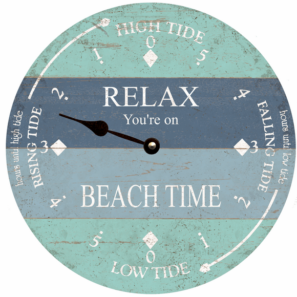 Relax Beach Time Tide Clock