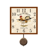 Square Rooster Pendulum Clock