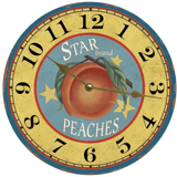 Rustic Peach Clock - Gold Hands