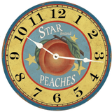 Rustic Peach Clock - White Hands