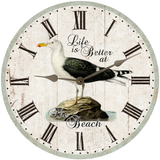 Seagull Beach House Clock - Silver Hands