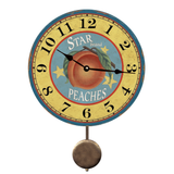 Rustic Peach Pendulum Clock