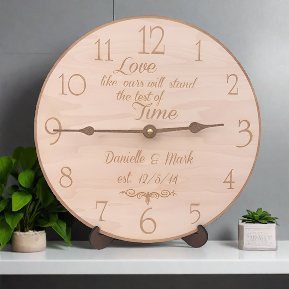 Test Of Time Clock- Personalized Wooden Clock