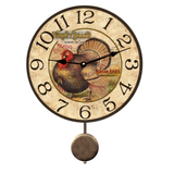 Rustic Turkey Wall Clock - Pendulum