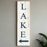 Vertical Lake Arrow Sign - Wall