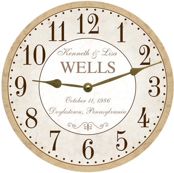 Personalized Wedding Clock – Custom Names & Date