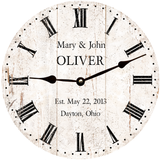 White Rustic Wedding Clock - B Hands