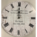 White Rustic Wedding Clock - Picture 2