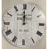 White Rustic Wedding Clock - Picture