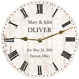 White Rustic Wedding Clock