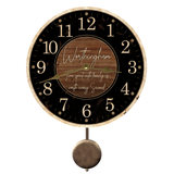 Personalized Black and Wood Clock with pendulum