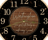 Personalized Black and Wood Clock- Family Name Wall Clock- Time Spent With Family Clock