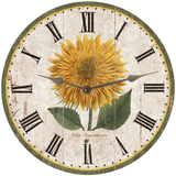 Chrysanthemum Flower Clock- Silver Hands