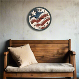 Handmade Americana Clock – Patriotic Wall Decor