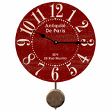 Antiquite de Paris Clock- Red Farmhouse Clock