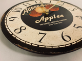 Vintage Apple Kitchen Clock- Rustic Wall Clock