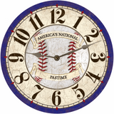 Baseball Clock Silver Hands