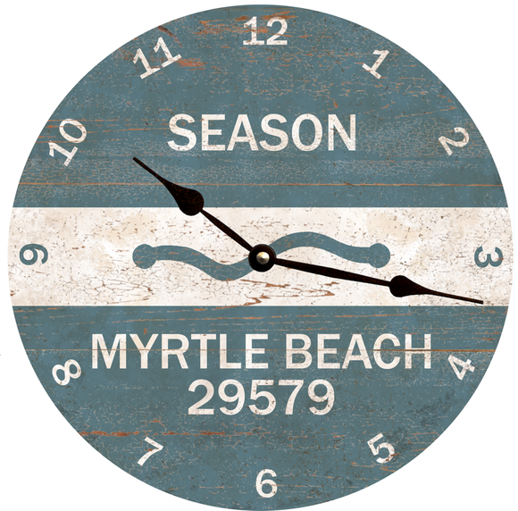 Personalized Beach Badge Clock – Add Your Favorite Beach Name