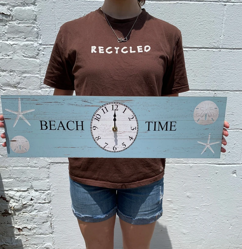 Beach Clock- Beach Time Wall Clock – Time Flies Clocks