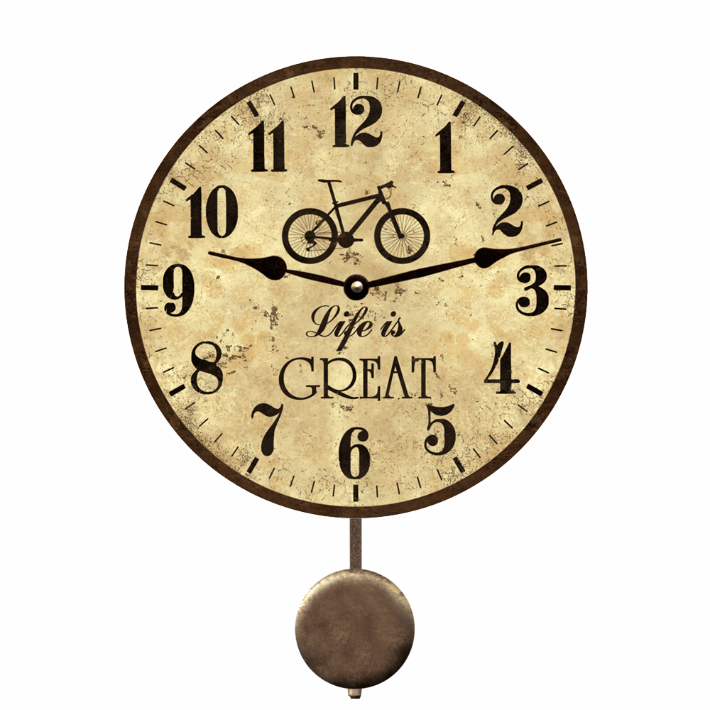 Bicycle Clock- Life is Great Bicycle Clock- Rustic Bike Clock | Time ...