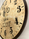 Bicycle Clock- Life is Great Bicycle Clock- Rustic Bike Clock
