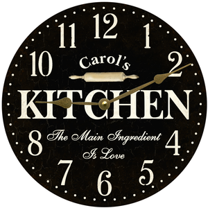 Personalized Black Kitchen Wall Clock