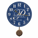 Blue Monogram Pendulum Clock