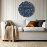 Oversized Time Zone Clock-Blue Timezone Wall Clock-Personalized Clock - 2