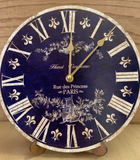 Blue French Toile Clock on stand