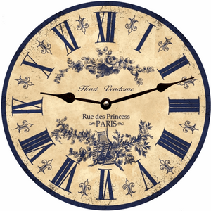 Blue French Toile Clock