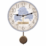 Blue Hydrangea Pendulum Clock