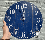 Blue Rustic Wall Clock 