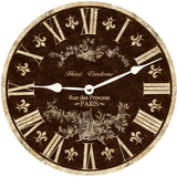 Brown French Toile Clock - 2