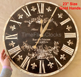 Brown French Toile Clock