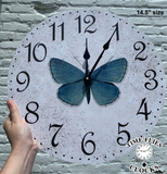 Butterfly Clock- White Rustic Clock