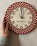 Chef Wall Clock- Bon Appetit Clock- Kitchen Clock