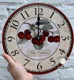 Cherry Clock- French Botanical Cherry Wall Clock