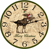 Merry Christmas Moose Clock