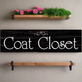 Coat Closet Sign- Black Coat Closet Sign