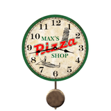 Personalized Pizza Shop Pendulum Clock