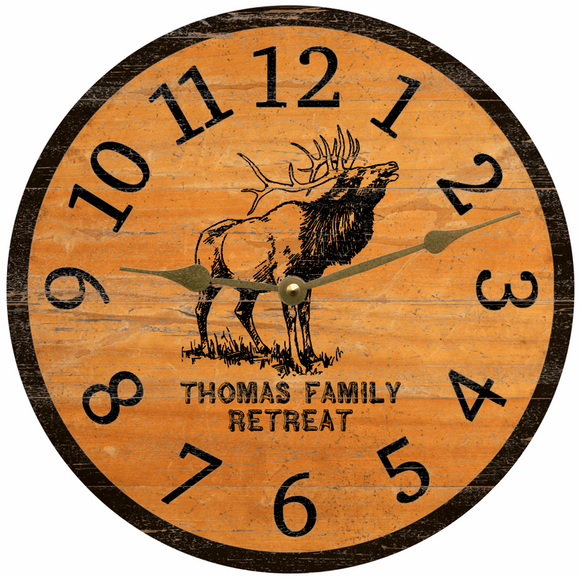 Personalized Elk Clock
