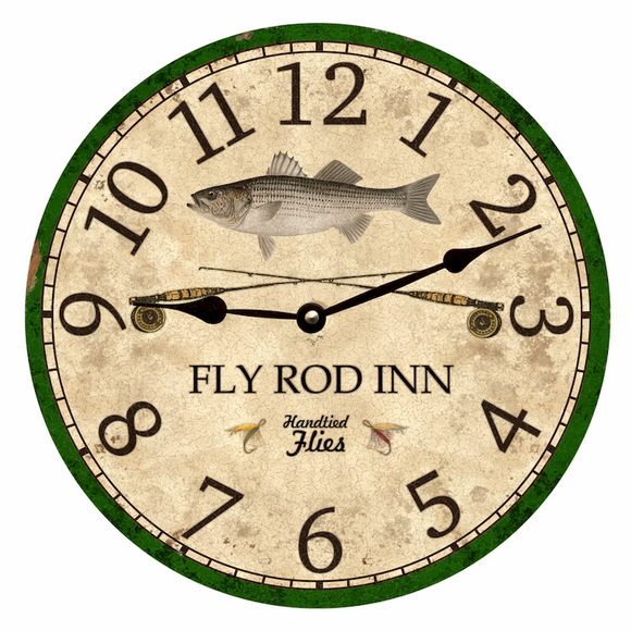 Fly Rod Inn Bass Fishing Clock