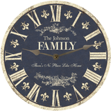 French Country Blue Family Name Clock - 2