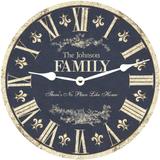 French Country Blue Family Name Clock - 3