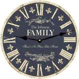 French Country Blue Family Name Clock - 4